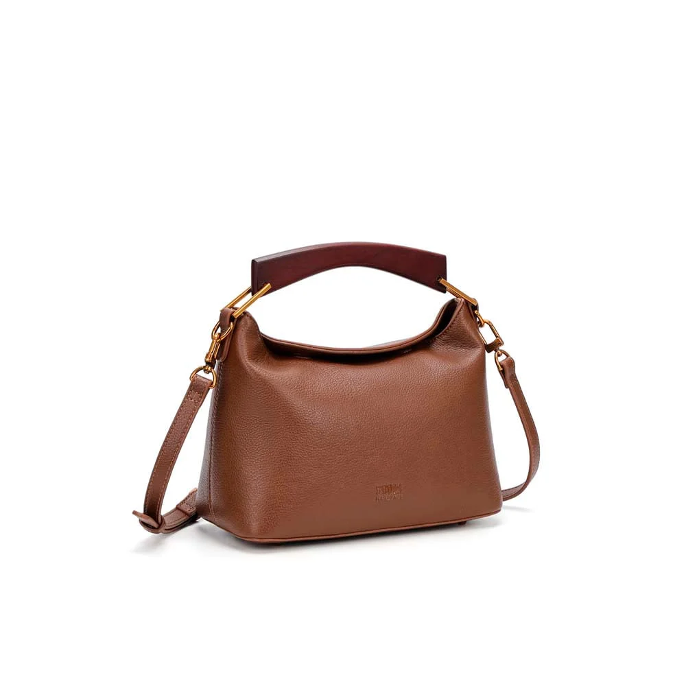 Bolsa Média Floater Alça Dupla Marrom Dark Cocoa - vista 2 de 6