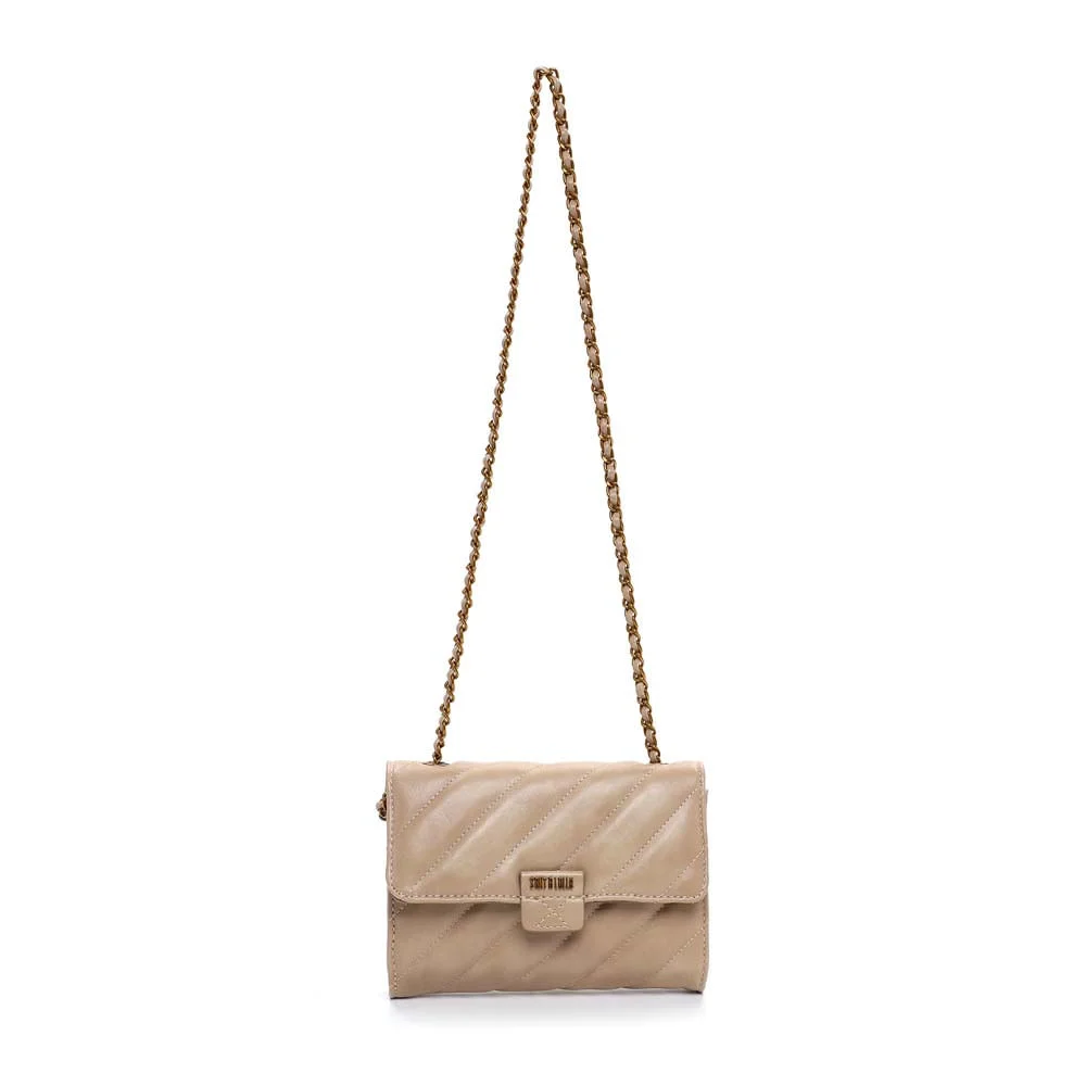 Bolsa Pequena Soft Bege Areia Alça Transversal Corrente - vista 1 de 5