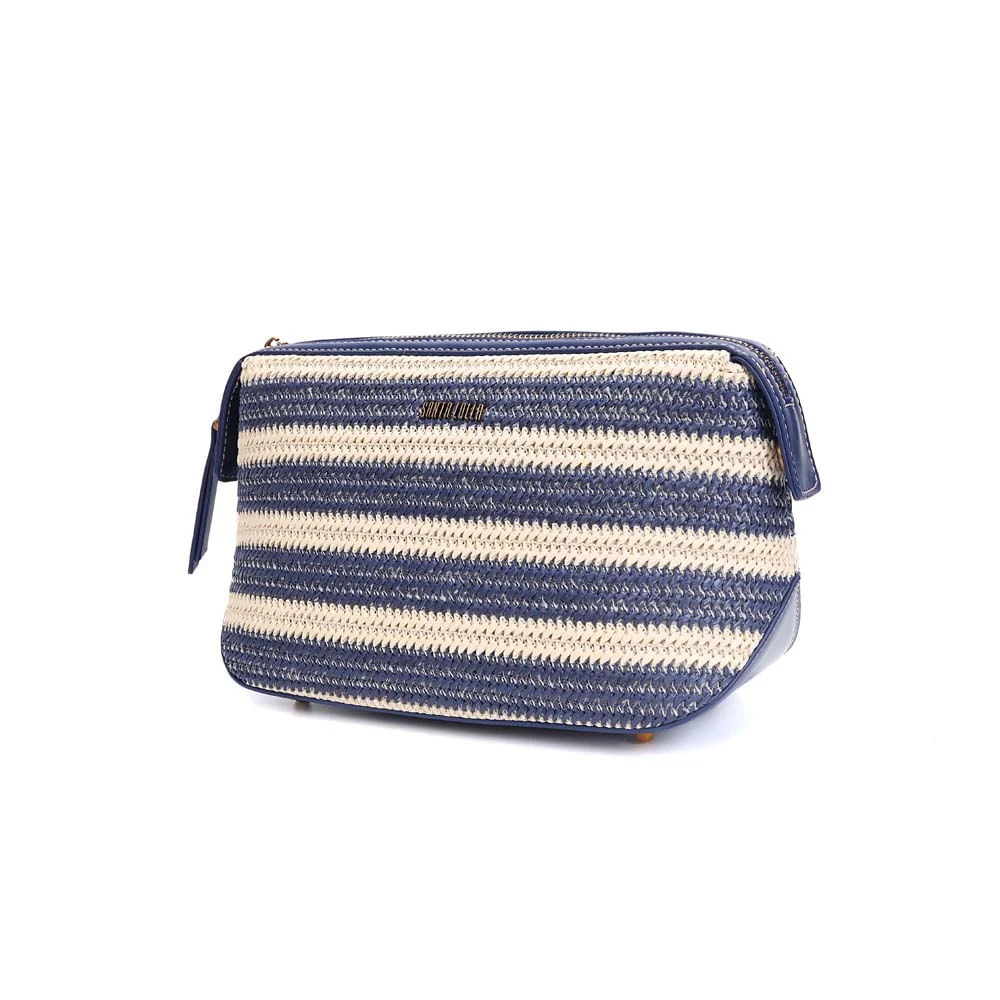 Necessaire Tramado Listras Azul Navy e Off White - vista 3 de 7