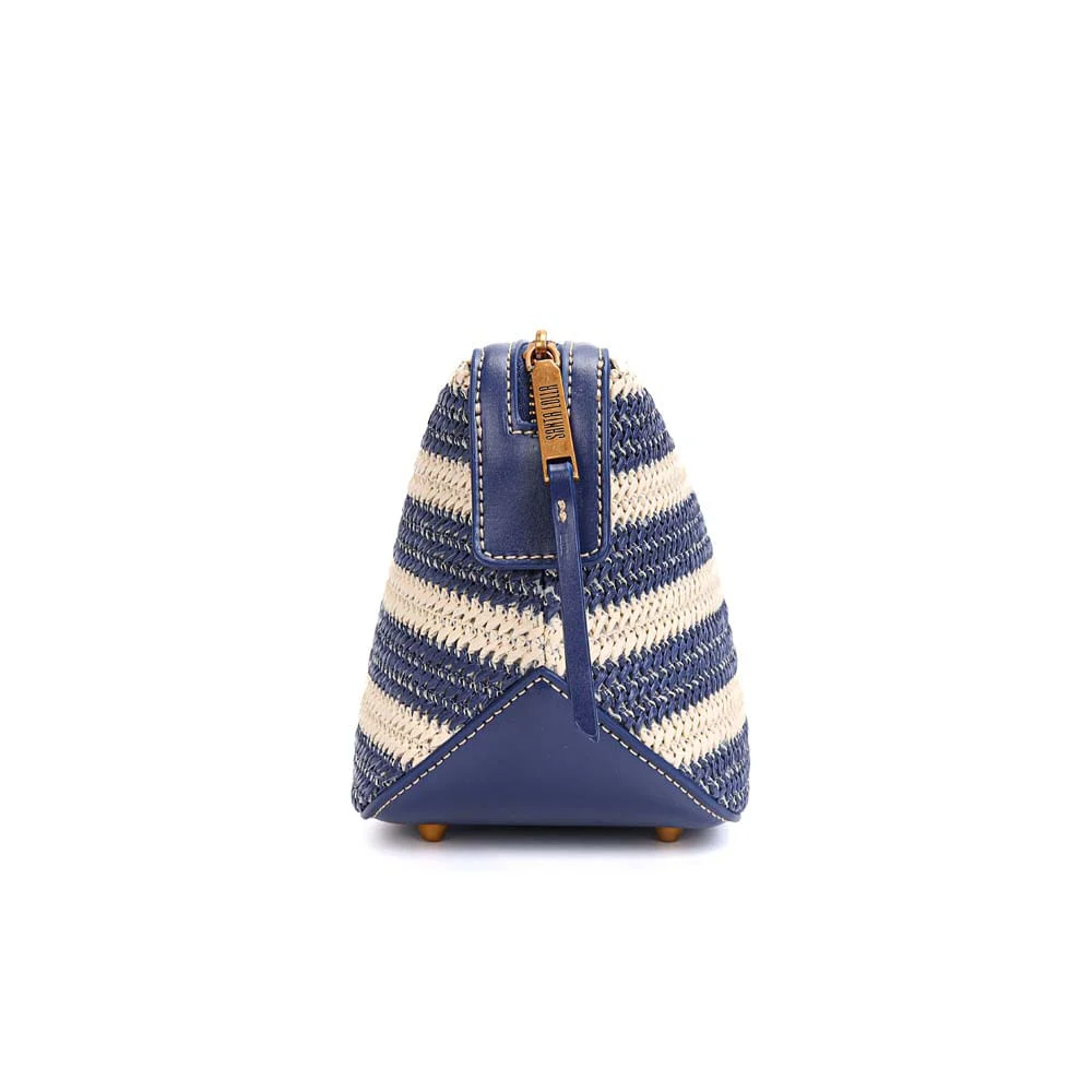 Necessaire Tramado Listras Azul Navy e Off White - vista 4 de 7