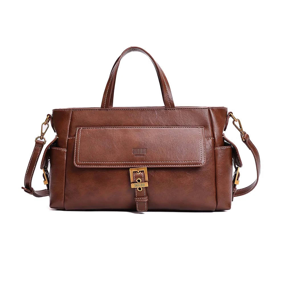 Bolsa Tote Grande Floater Alça Dupla Marrom Terracota - vista 1 de 7