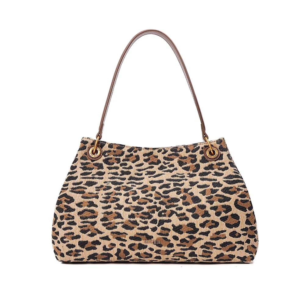 Bolsa Hobo Tramado Alça De Ombro Animal Print Onça - vista 1 de 7