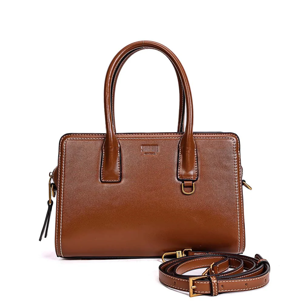 Bolsa Tote Soft Alça Dupla Marrom Safari - vista 1 de 7
