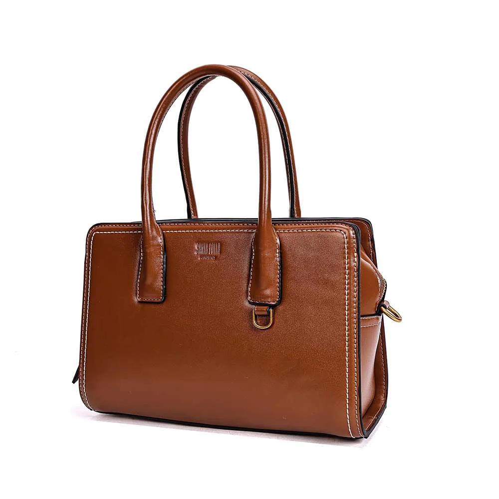 Bolsa Tote Soft Alça Dupla Marrom Safari - vista 3 de 7