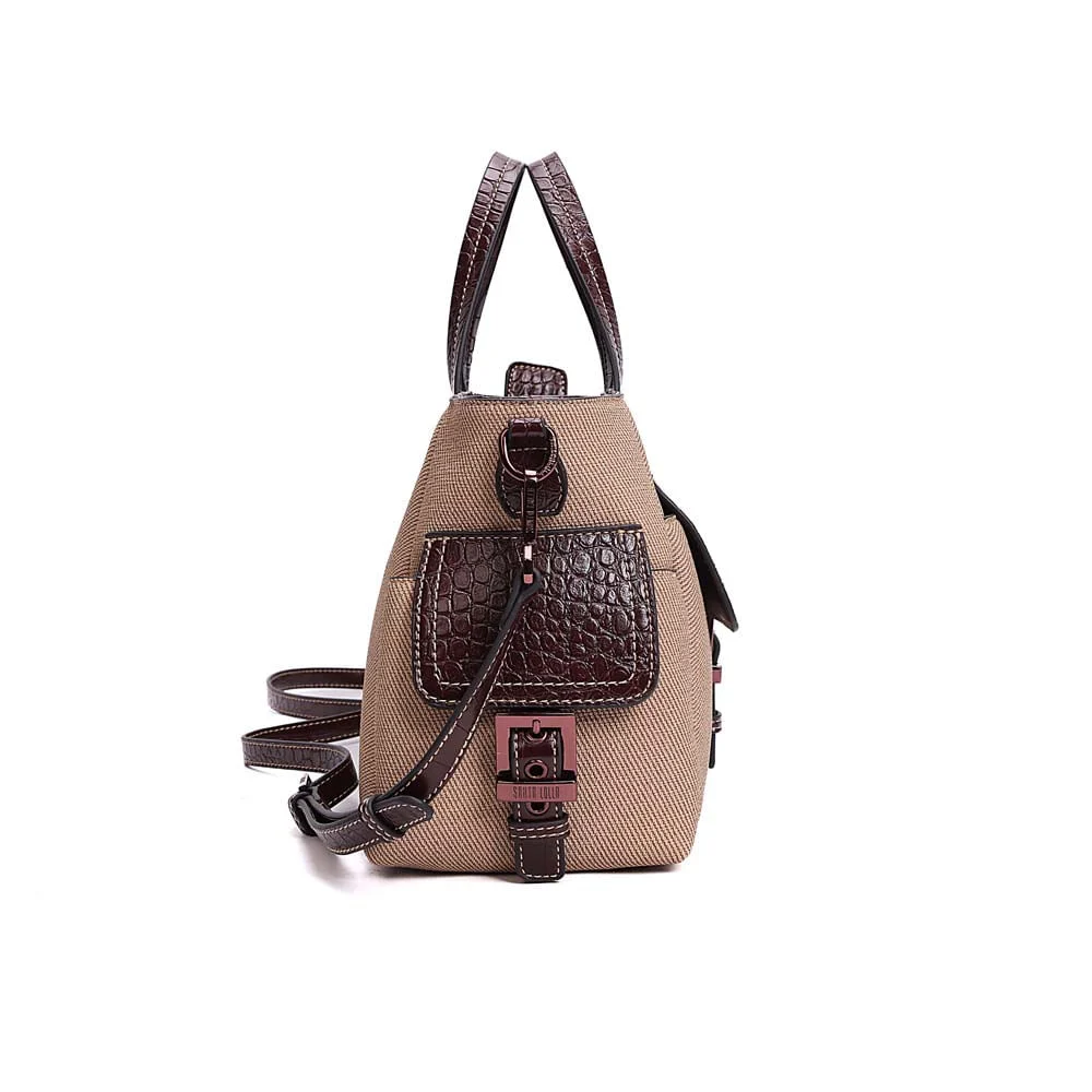 Bolsa Tote Grande Canvas Alça Dupla Bege Areia - vista 4 de 7