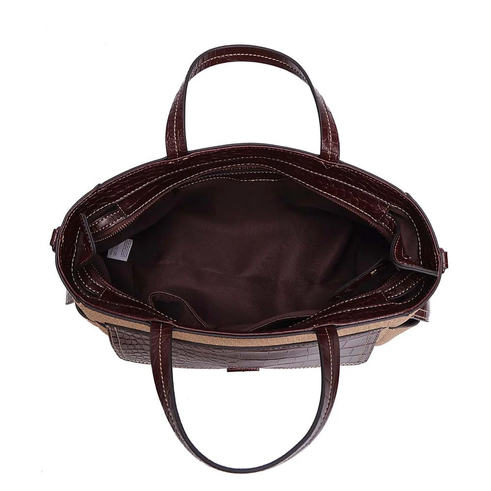 Bolsa Tote Grande Canvas Alça Dupla Bege Areia - vista 7 de 7
