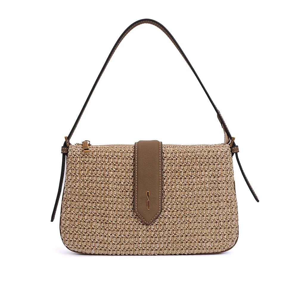Bolsa Pequena Tramado Alça De Ombro Cinza Fog - vista 1 de 7