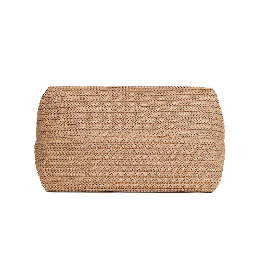 Bolsa Hobo Média Tramado Alça de Ombro Bege Areia - vista 6 de 7