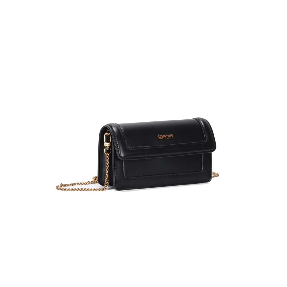 Bolsa Tiracolo Pequena Soft Liso Preto - vista 2 de 3