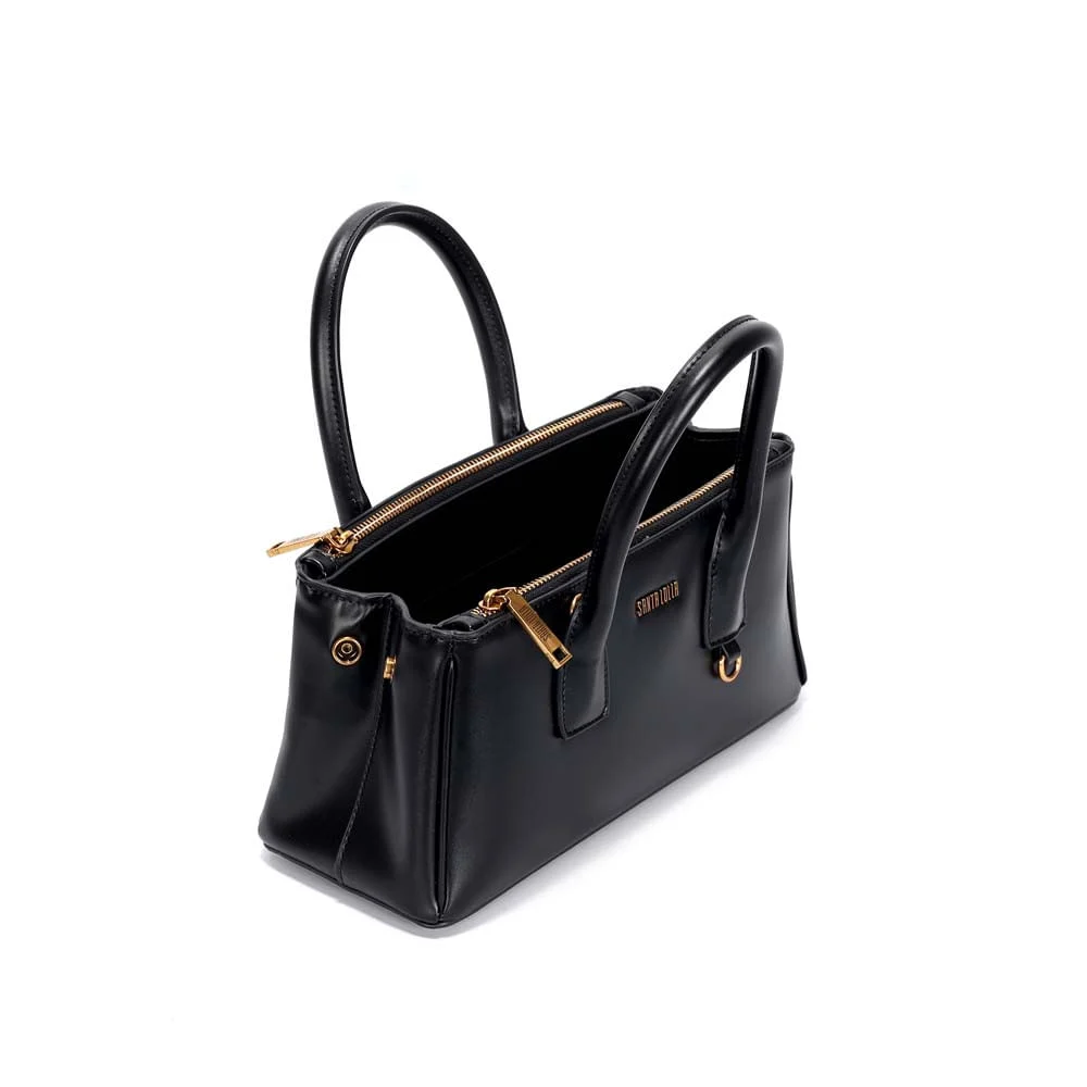 Bolsa Quadrada Pequena Soft Liso Preto Tiracolo - vista 3 de 3