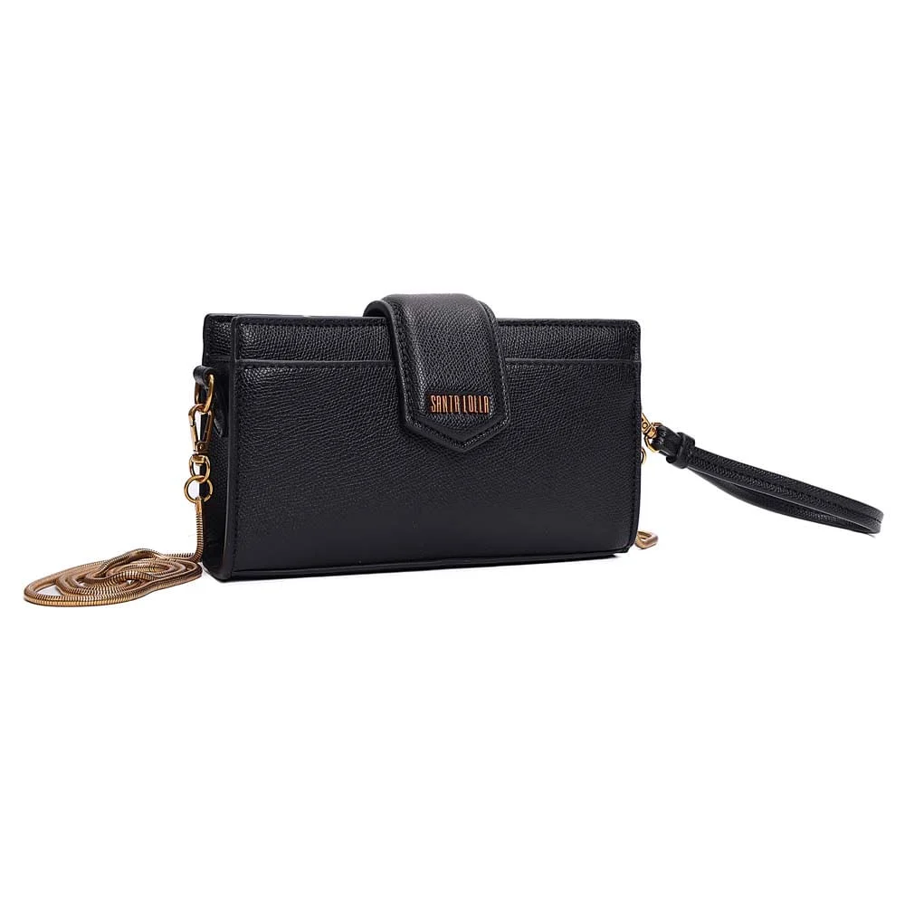 Bolsa Carteira Risco Preto Alça Metalizada - vista 2 de 7