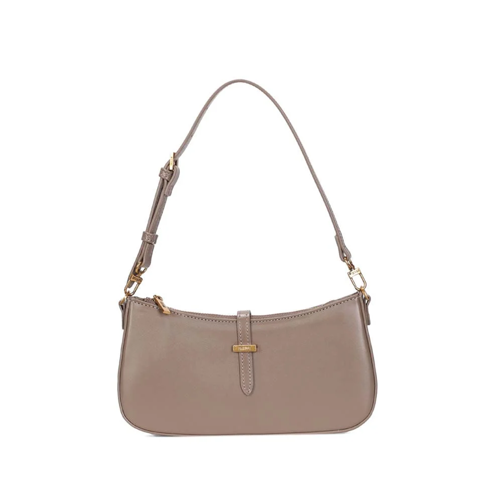 Bolsa Baguete Média Estruturada Soft Liso Cinza Fog - vista 1 de 3