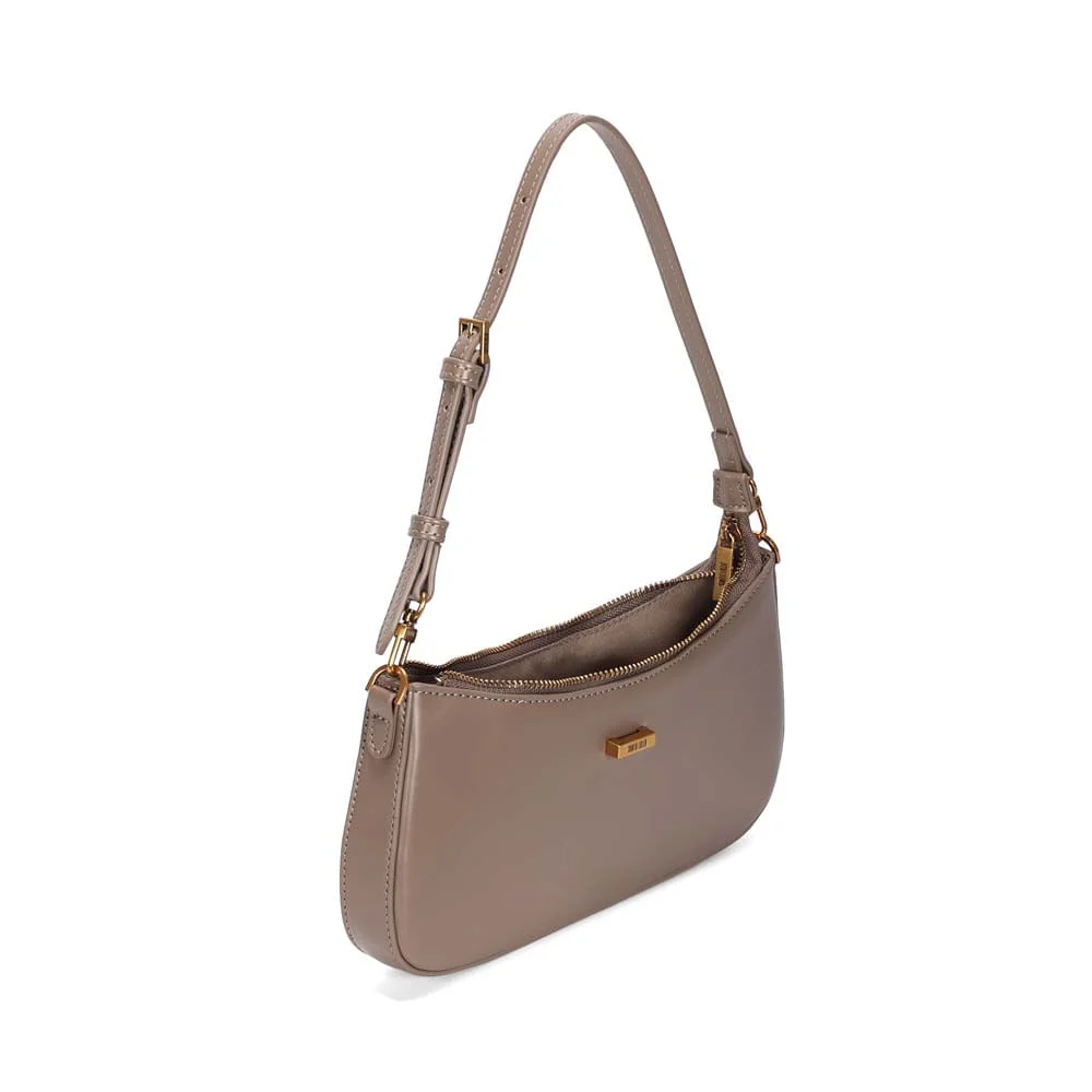 Bolsa Baguete Média Estruturada Soft Liso Cinza Fog - vista 3 de 3