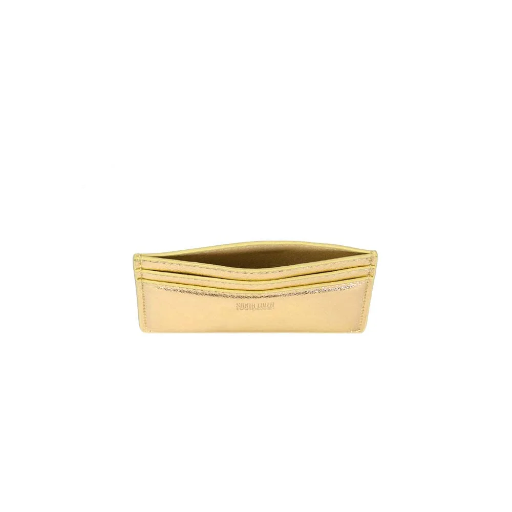Porta Cartão Pequeno Metalizado Dourado - vista 3 de 3