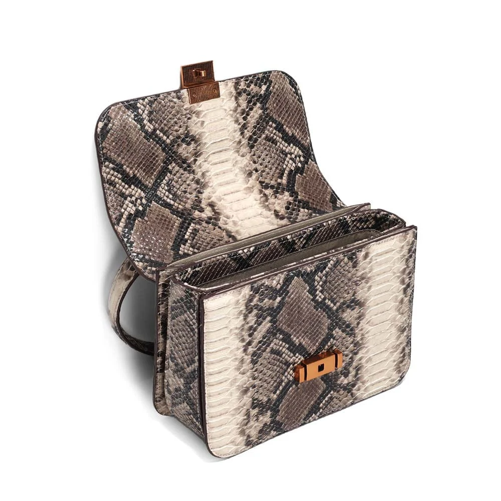 Bolsa Média Animal Print Cobra Alça De Ombro - vista 3 de 3