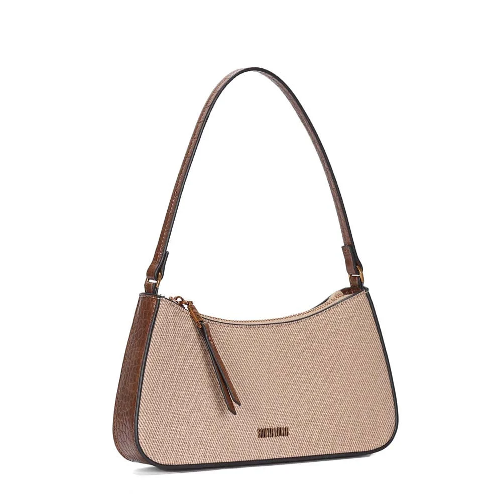 Bolsa Baguete Média Canvas Bege Areia - vista 1 de 2
