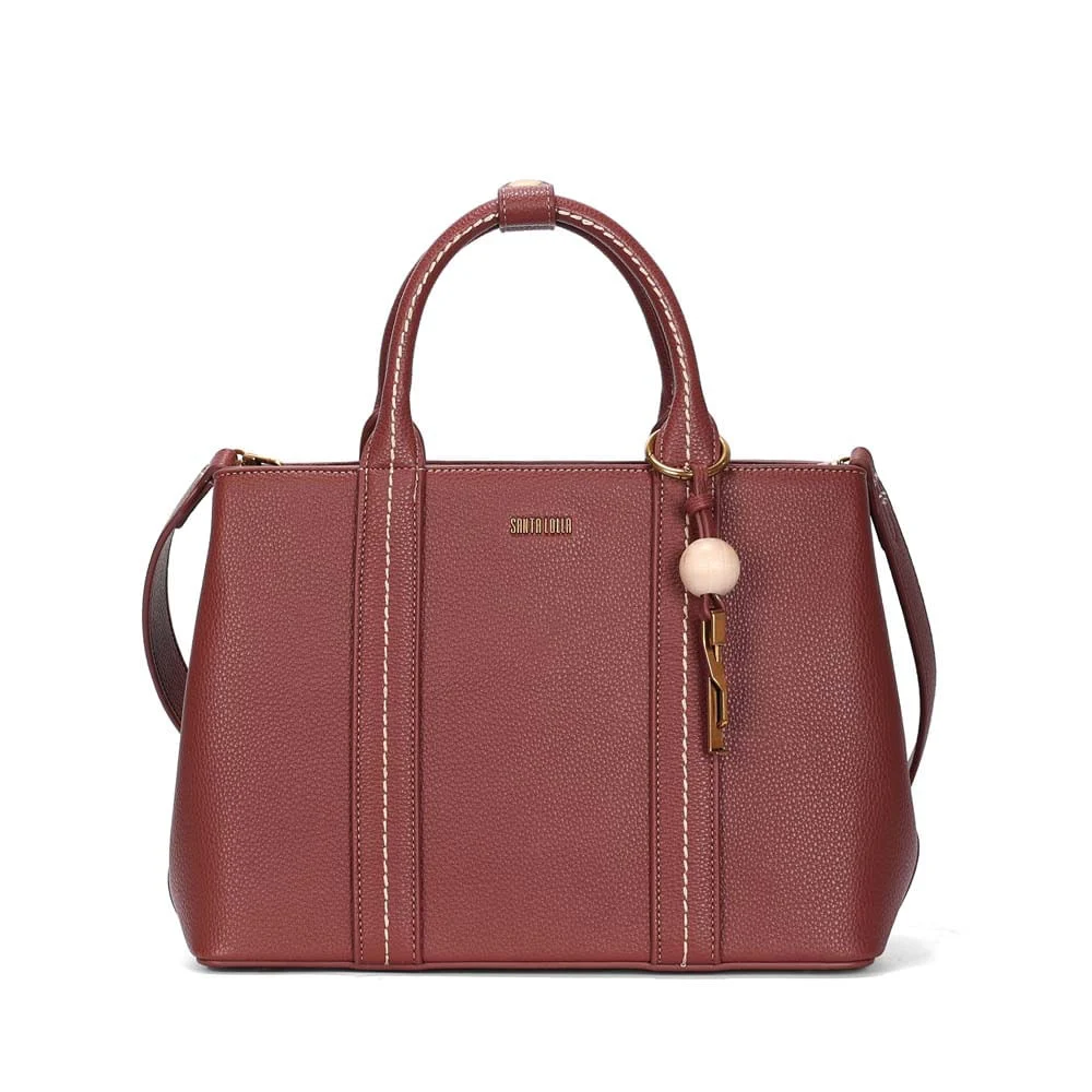 Bolsa Tote Média Floater Terracota Pespontos Transversal - vista 1 de 2
