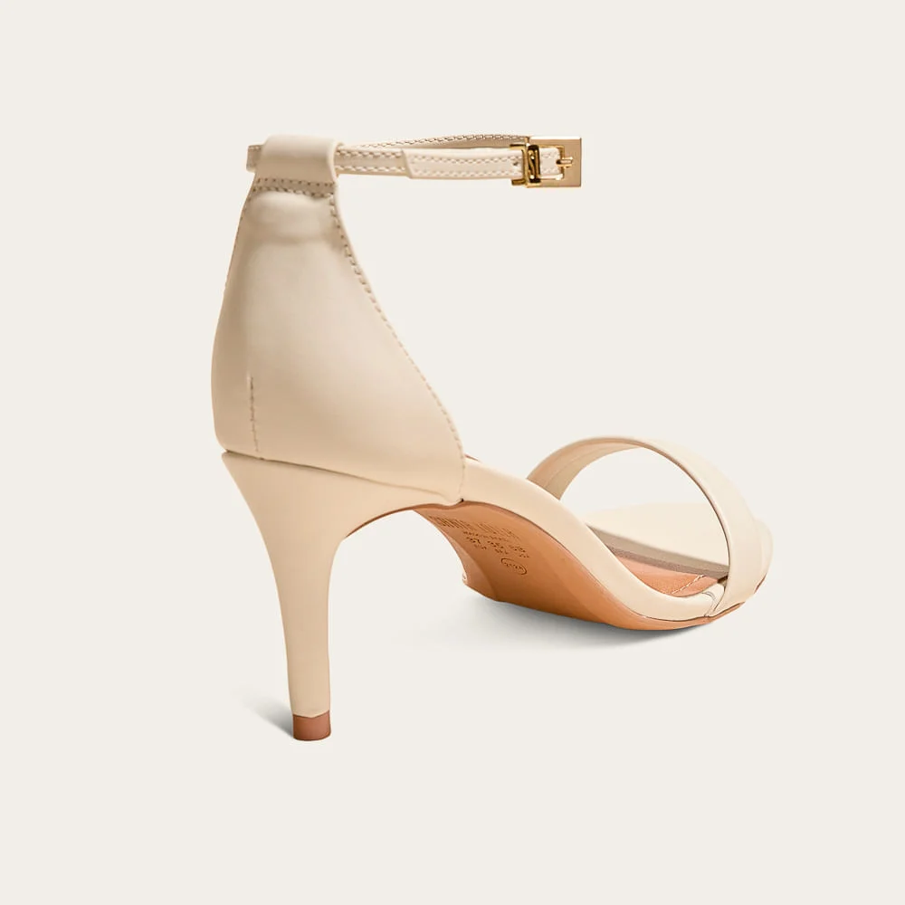 Sandália Napa Paris Off White Salto Fino - vista 2 de 3