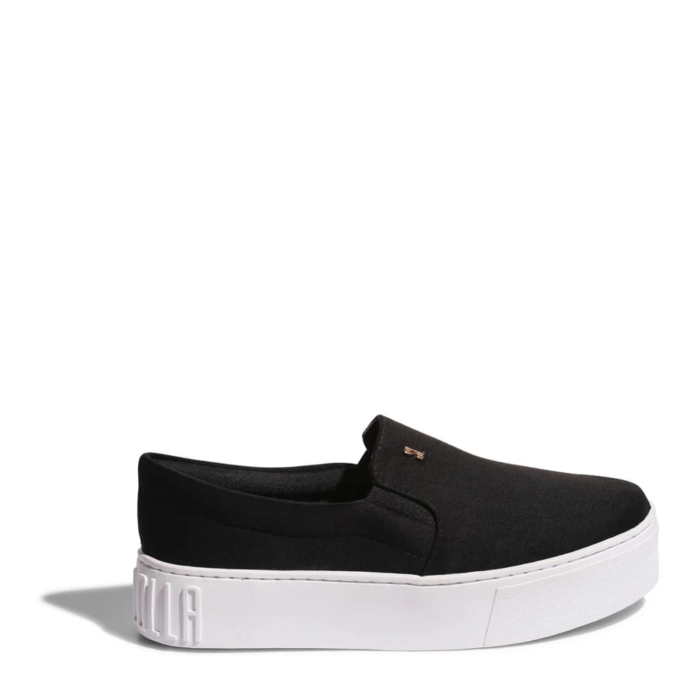 Tênis Slip On Plataforma Suede Preto - vista 2 de 4