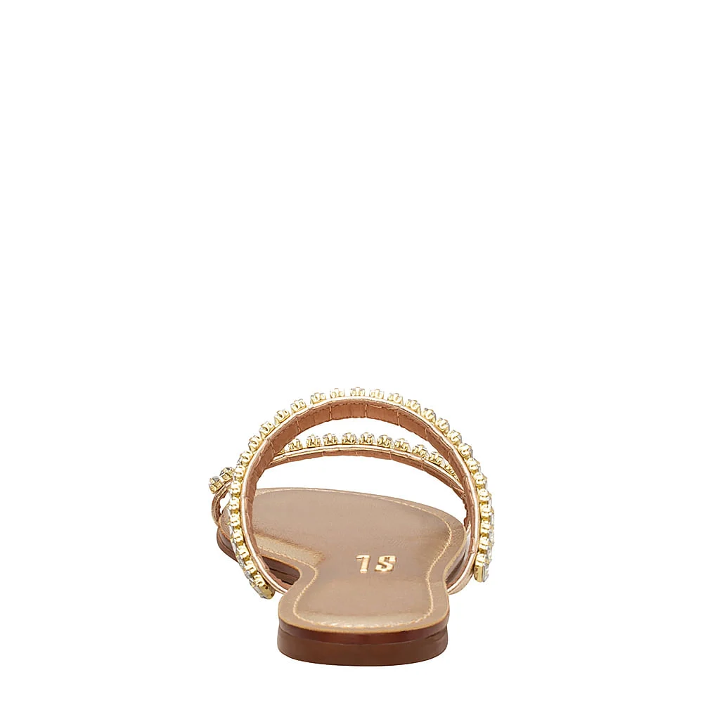 Rasteira Metalcolor Pedra Dourado - vista 3 de 4
