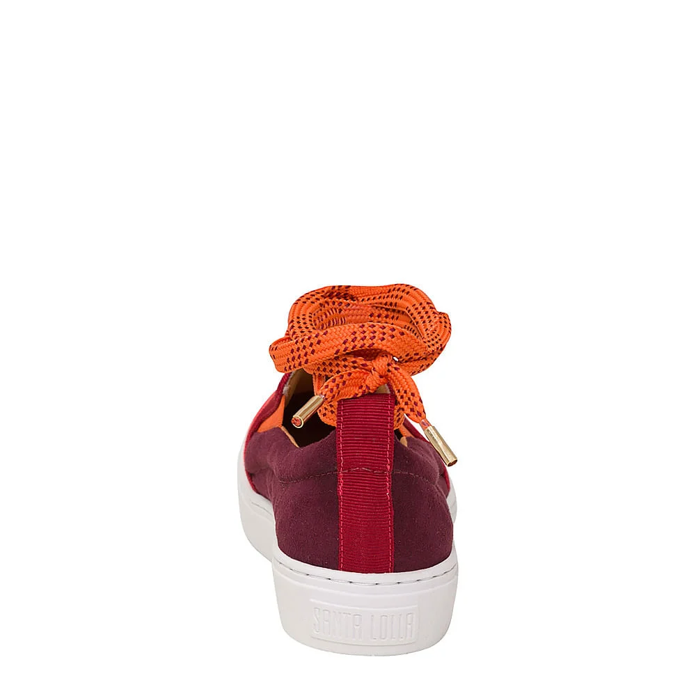 Tênis Slip On Camurça  Laranja e Vinho - vista 2 de 4