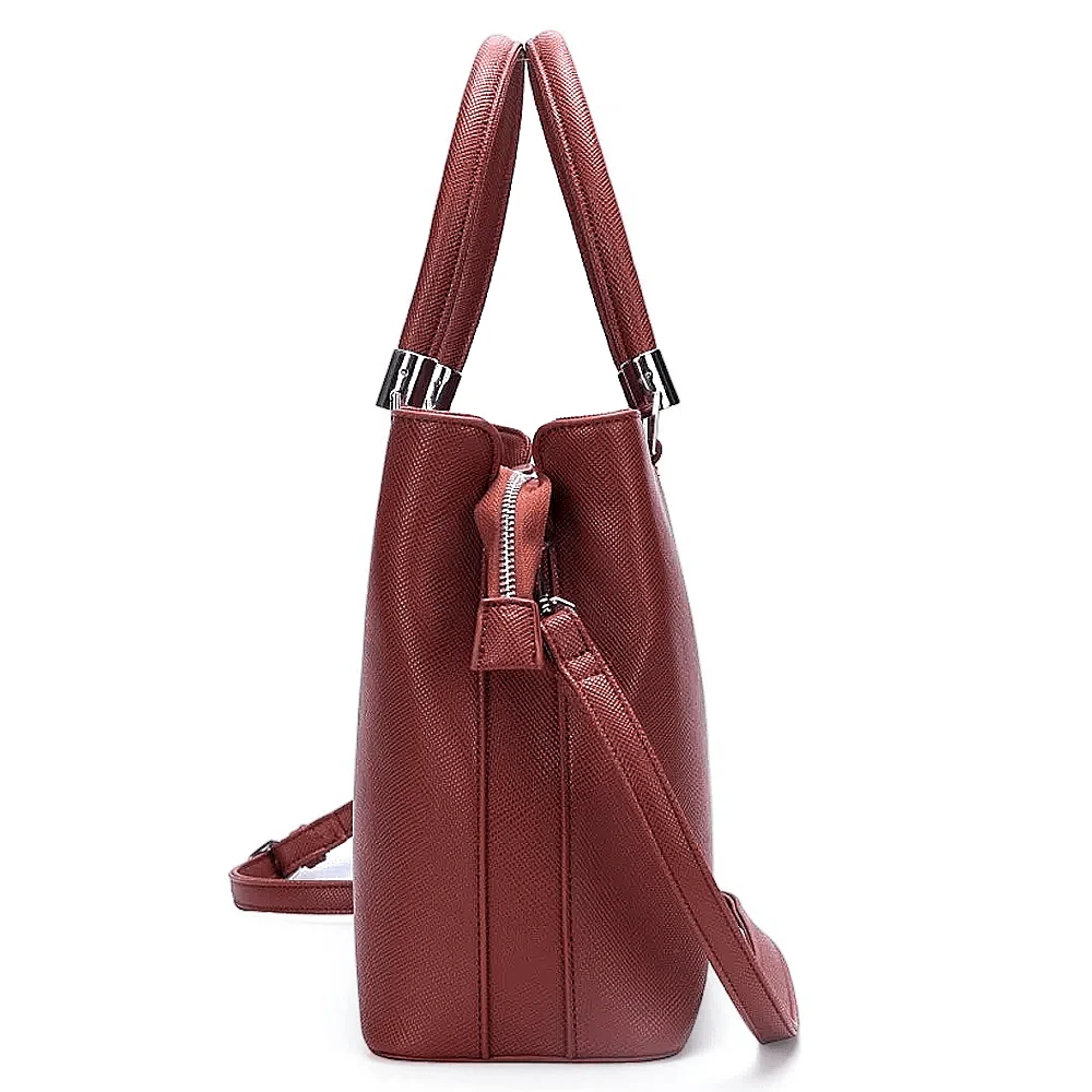 Bolsa estruturada risco quadrada transversal marrom - vista 4 de 5