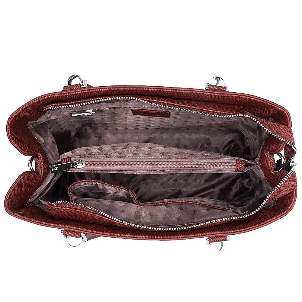 Bolsa estruturada risco quadrada transversal marrom - vista 5 de 5