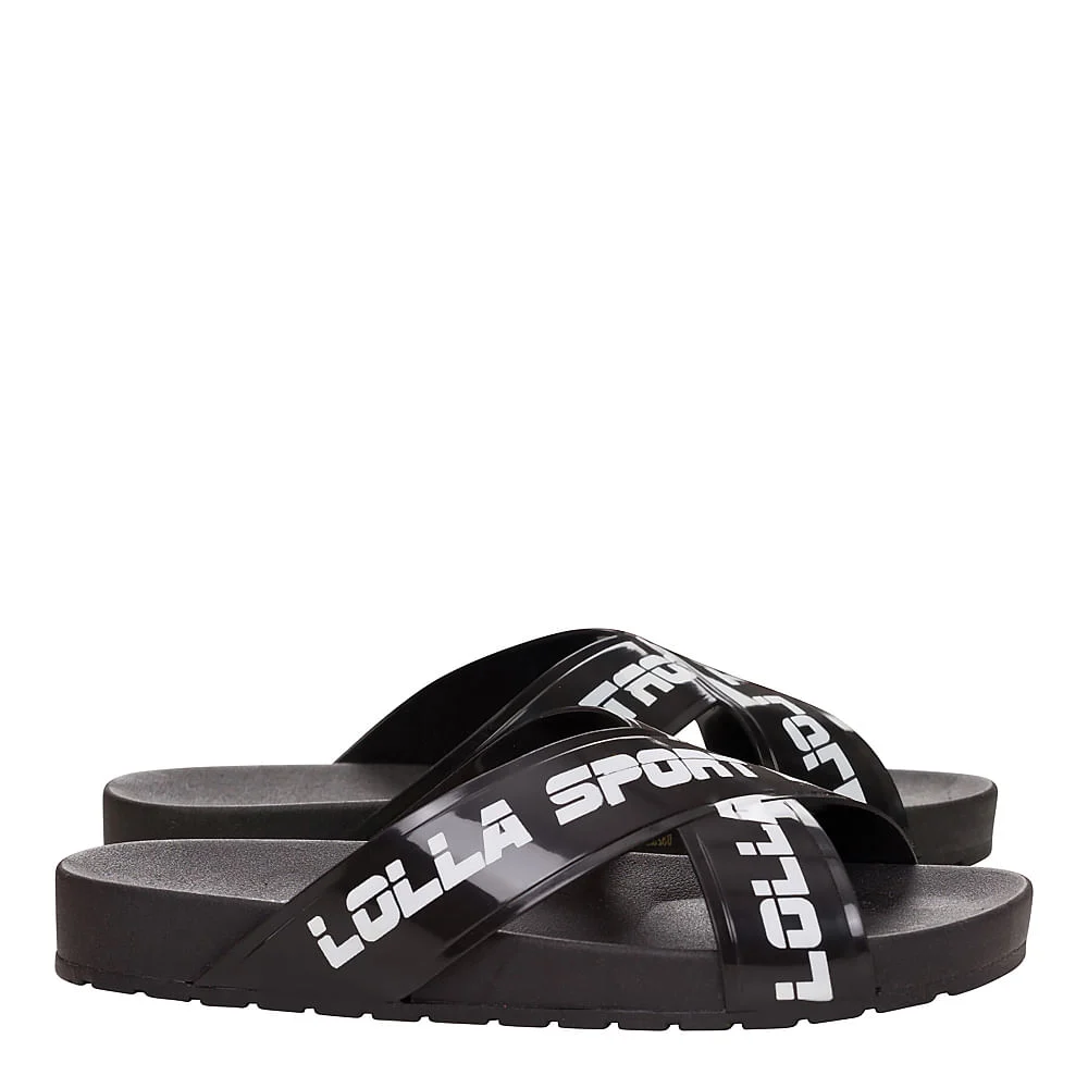 Slide Borracha Sport Cruzado Preto - vista 2 de 4