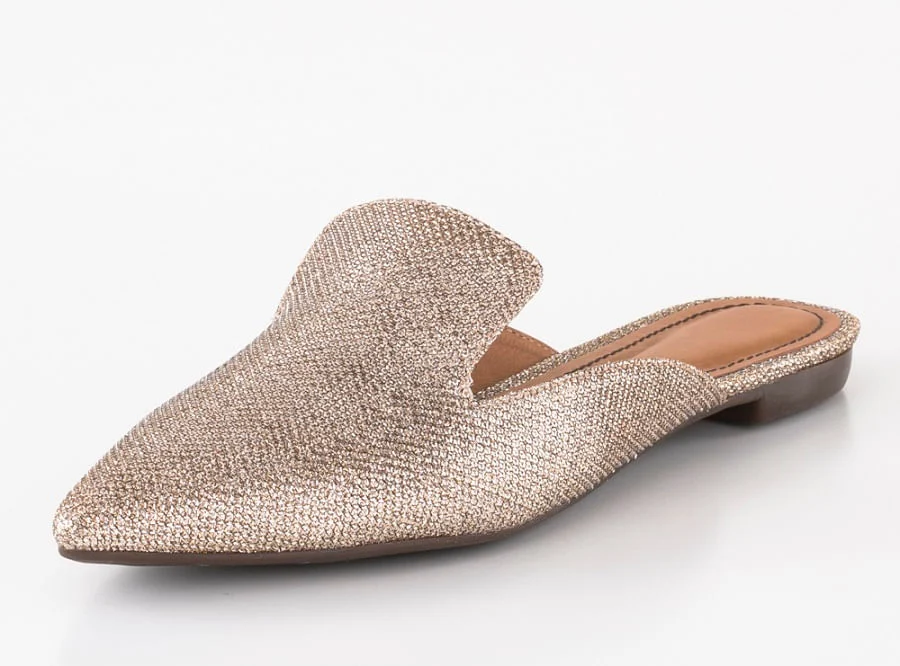 Mule Bico Fino Glitter Dourado - vista 1 de 2