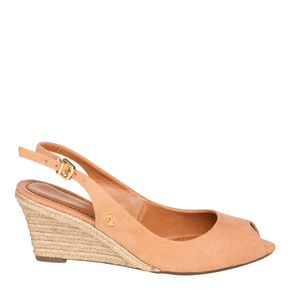 Peep Toe Suede Bege - vista 1 de 4