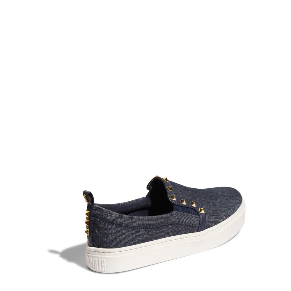 Tênis Slip On Azul Jeans Tachas - vista 3 de 4