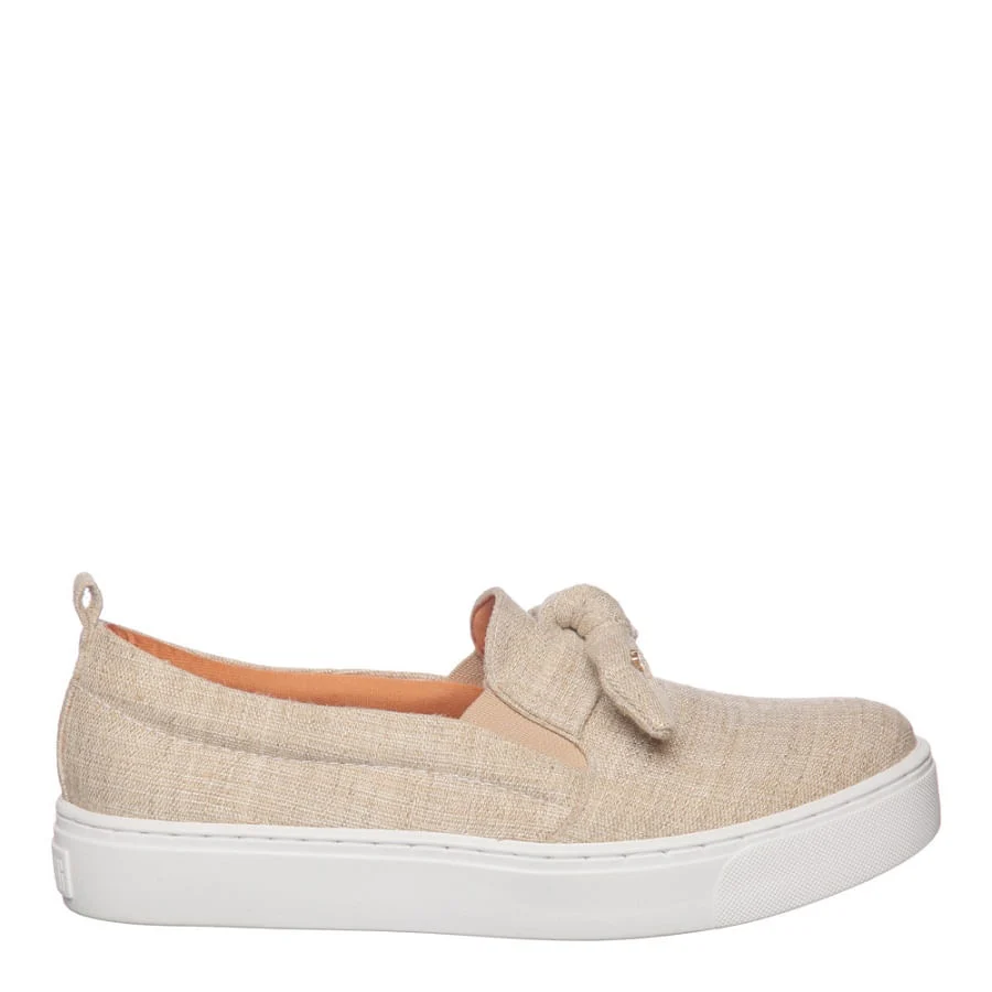 Tênis Slip On Laço Linho Bege - vista 1 de 4
