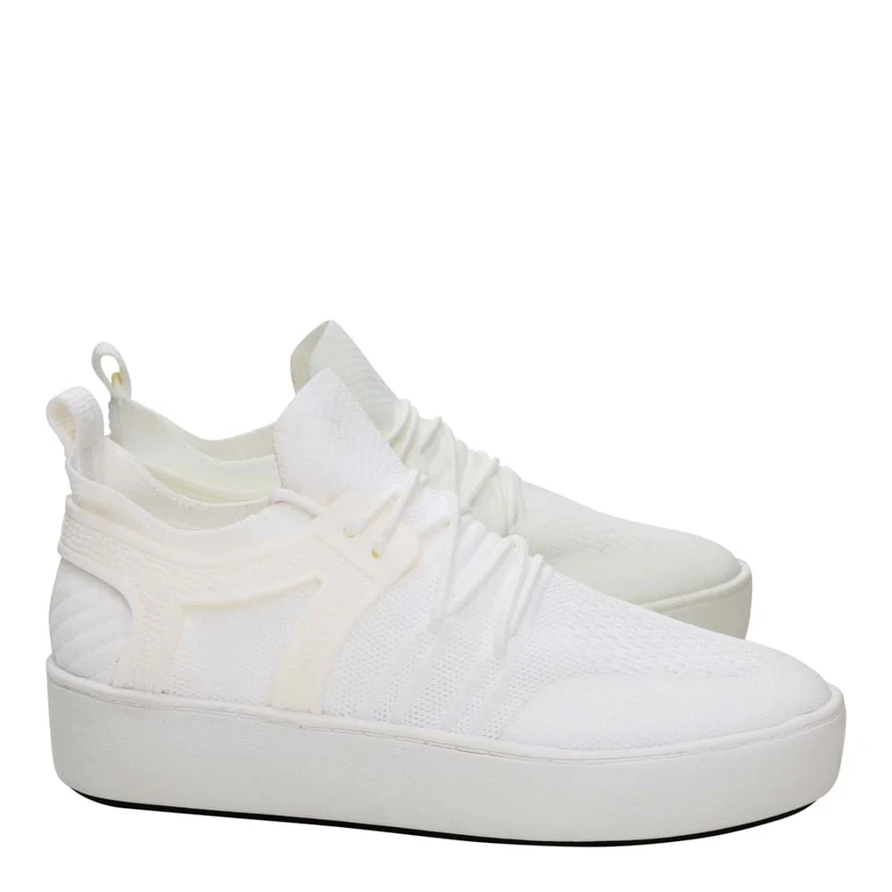 Tênis Knit Sola Alta Branco - vista 2 de 3