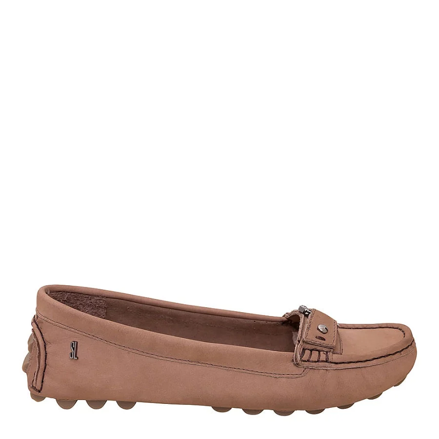 Mocassim Nobuck Fivela Bege - vista 1 de 3