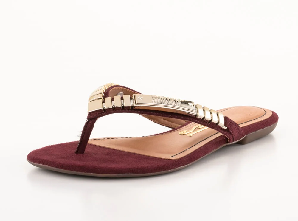 Rasteira Suede Vinho - vista 1 de 2