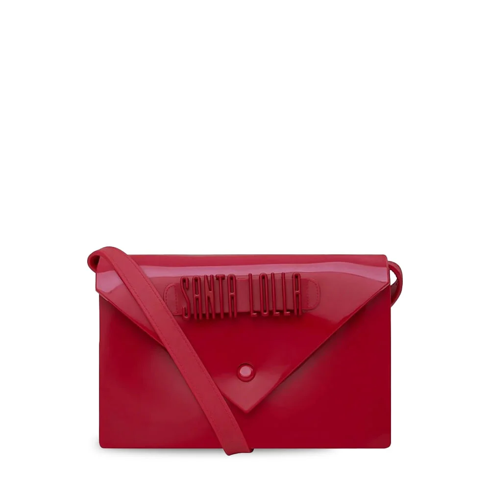 Bolsa Envelope Emborrachada Vermelha - vista 1 de 2