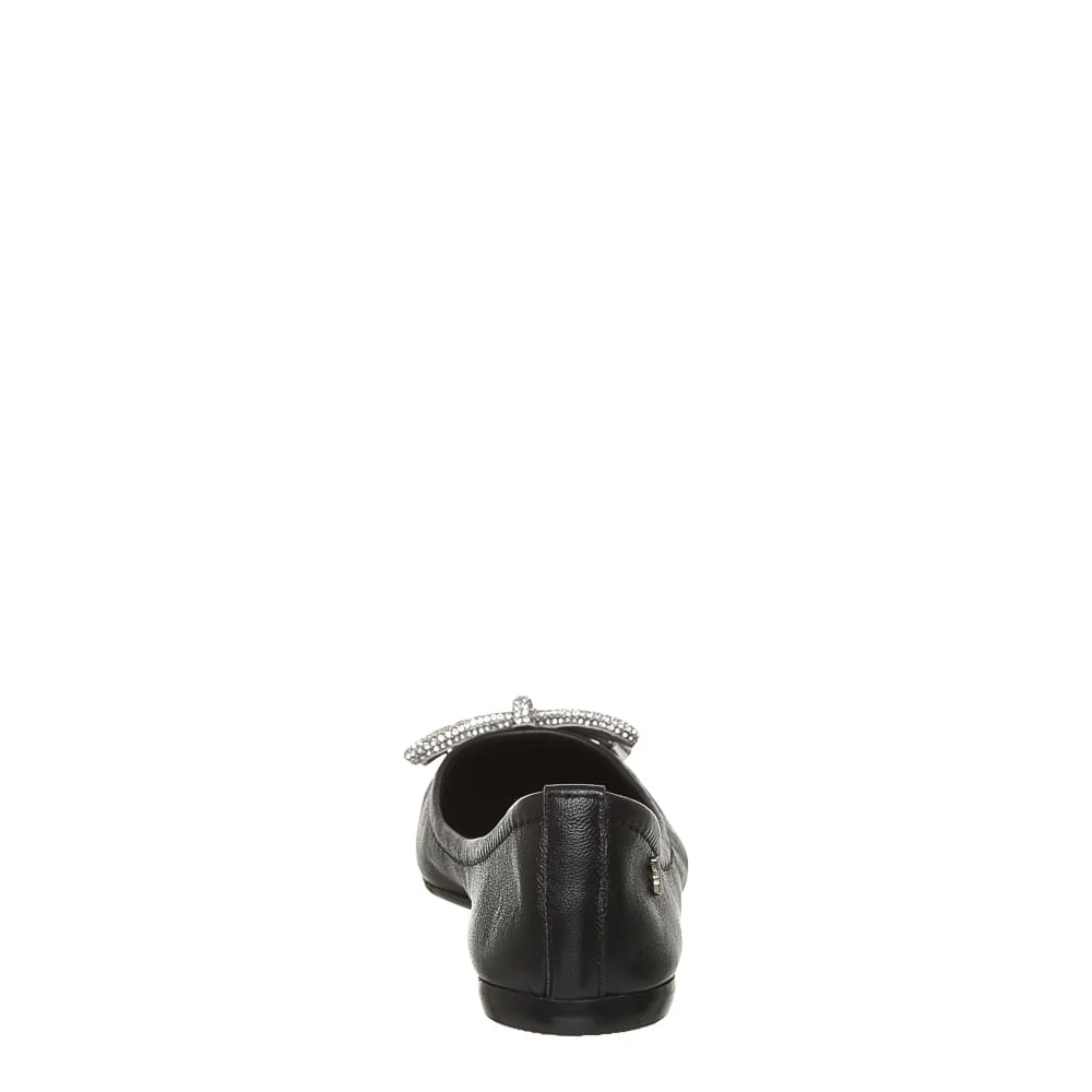 Sapatilha Couro Pelica Soft Laço Strass Preta - vista 3 de 4