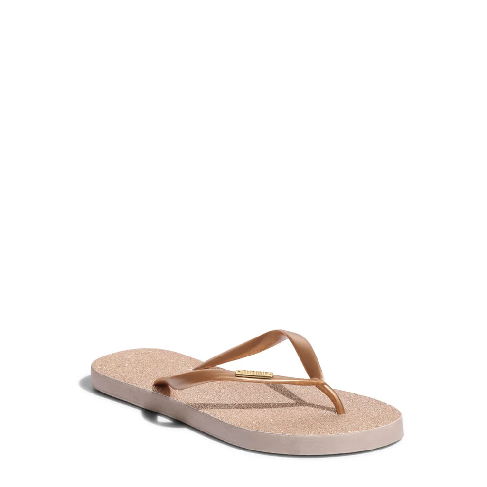 Flip Flop Borracha Brilho Dourado - vista 3 de 4