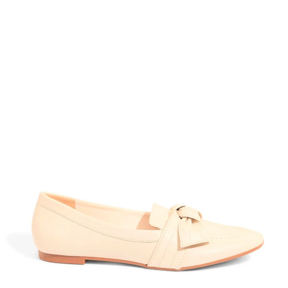 Mocassim Bico Quadrado Laço Amarelo Claro - vista 1 de 5