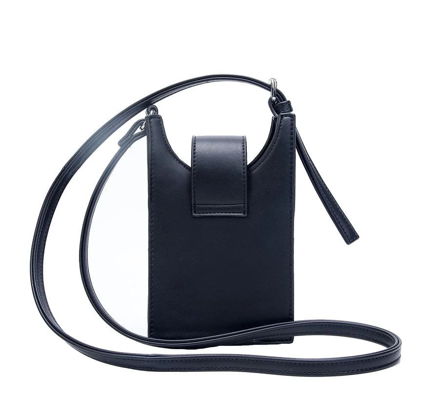 Bolsa Phone Bag Linho Preto e Branco - vista 3 de 4