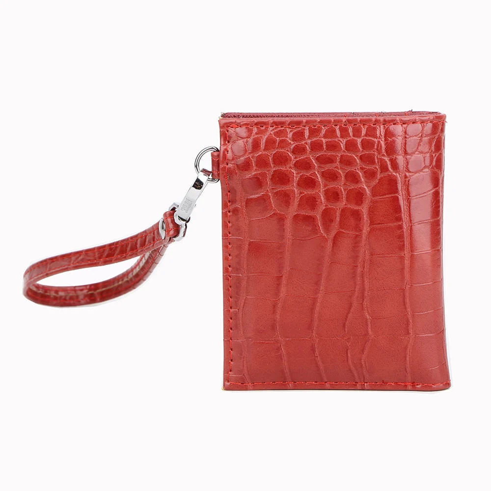 Carteira Croco Alto Brilho Russian Red - vista 3 de 4