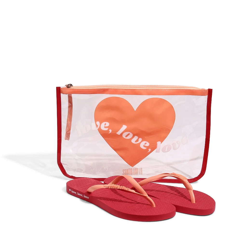 Flip Flop Borracha Vermelho Chilli - vista 3 de 5