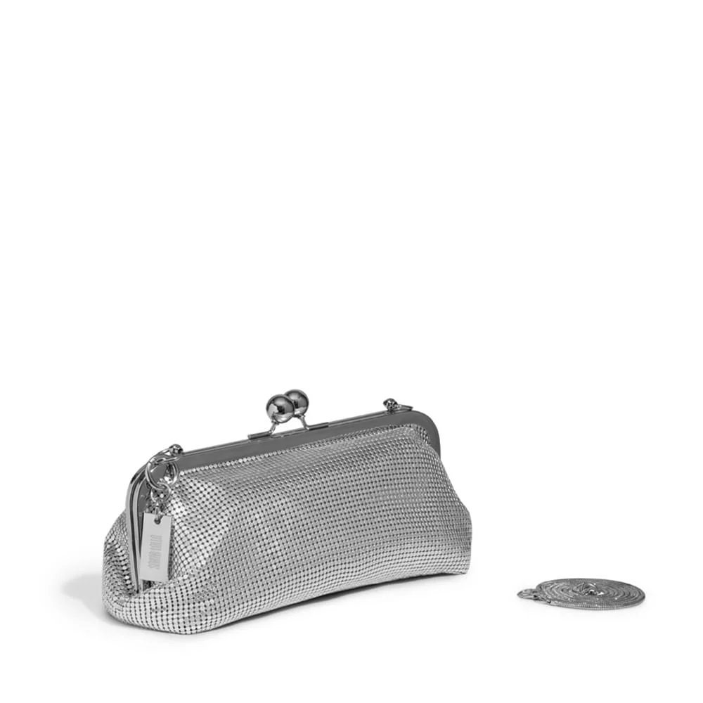 Bolsa Pequena Prata Strass Alça Transversal - vista 2 de 4