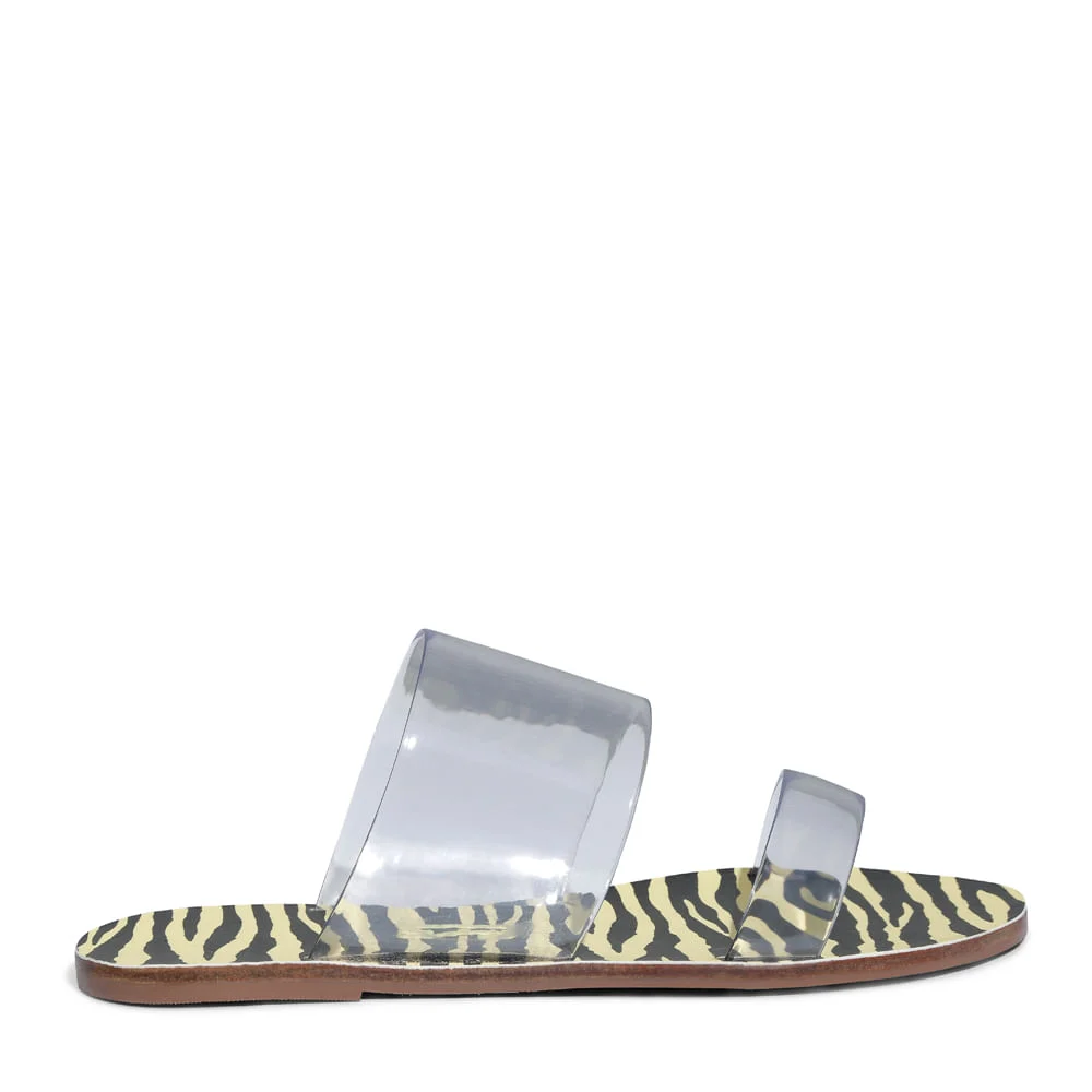 Rasteira Napa Santorine Zebra Verde Lemon - vista 1 de 4