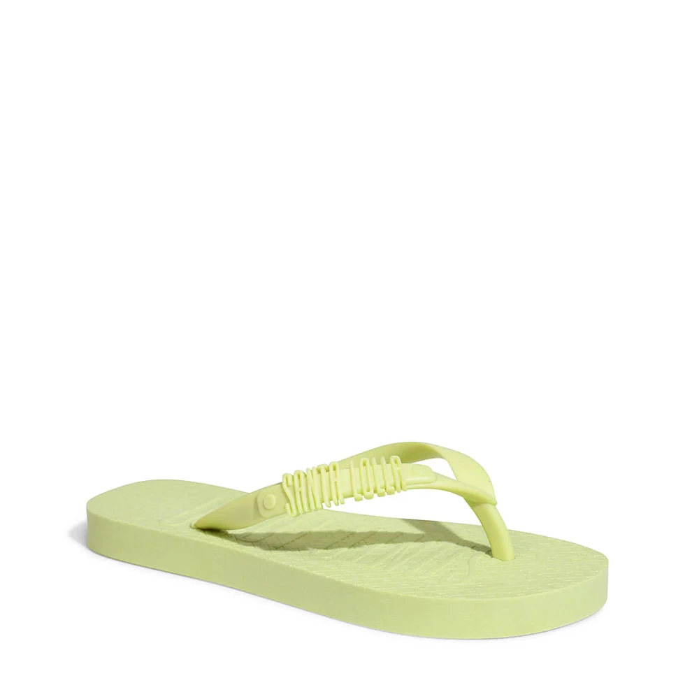 Flip Flop Infantil Neon Verde Oliva Borracha Salto Flat - vista 3 de 4