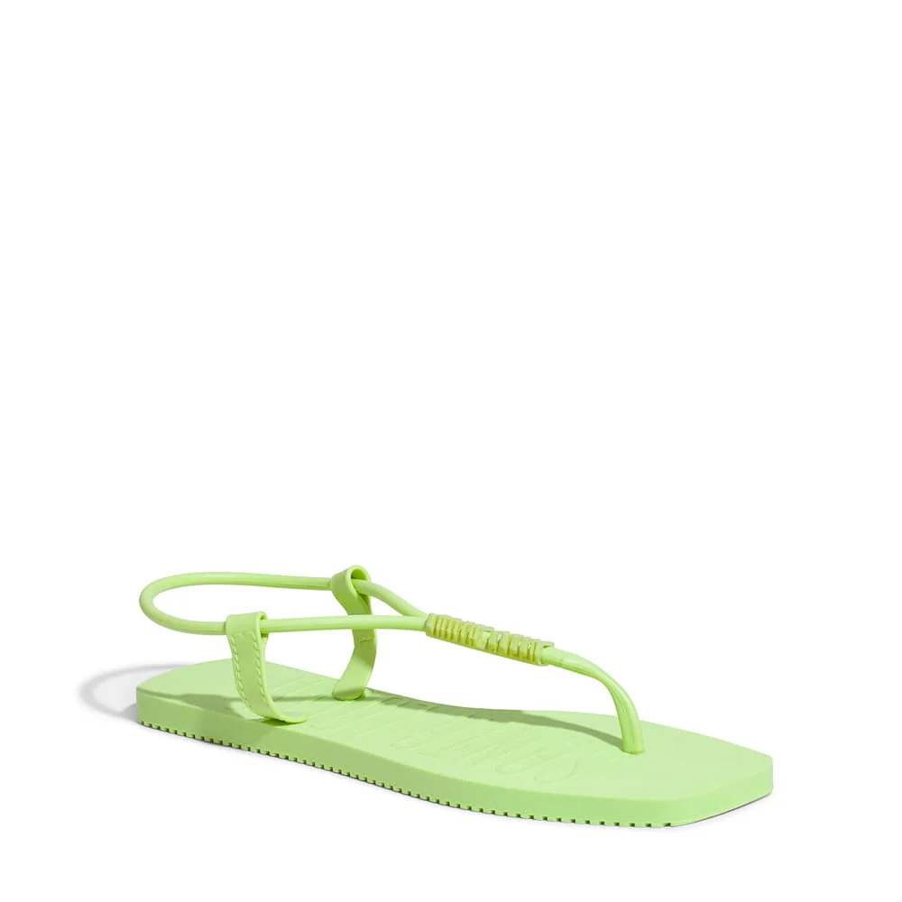 Rasteira Borracha Neon Verde Oliva - vista 4 de 4