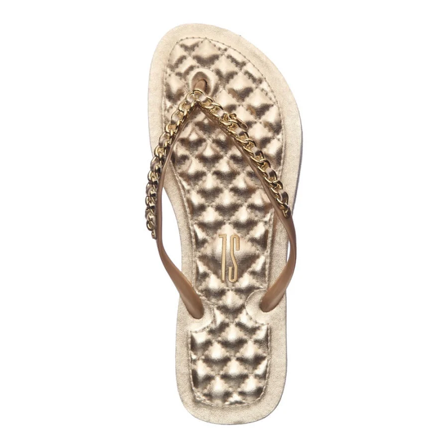 Chinelo Flip Flop Sienna Dourado Corrente - vista 4 de 4