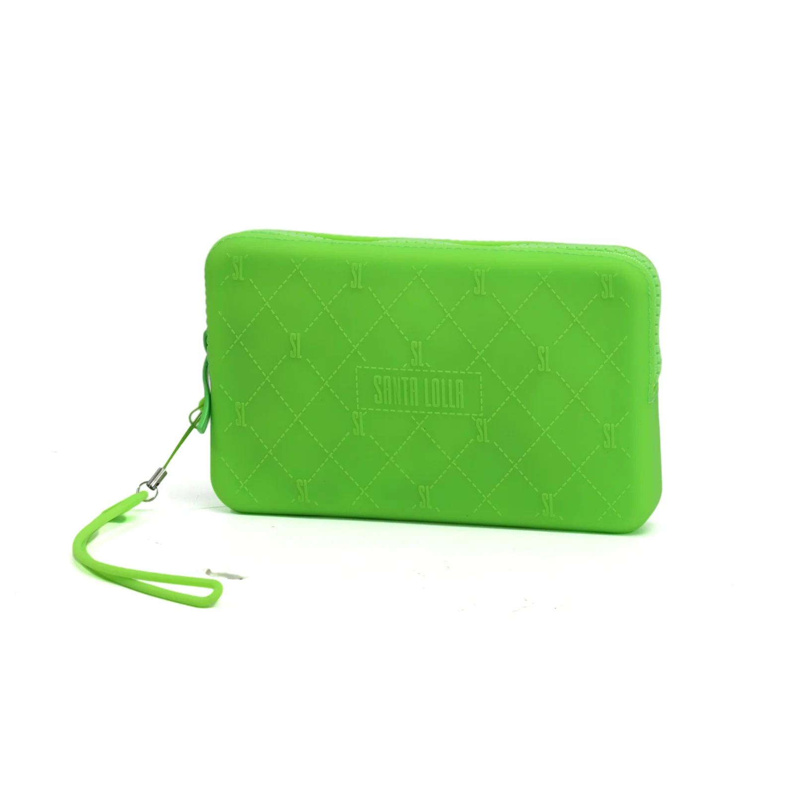 Bolsa Clutch Verde Borracha Alça - vista 3 de 4