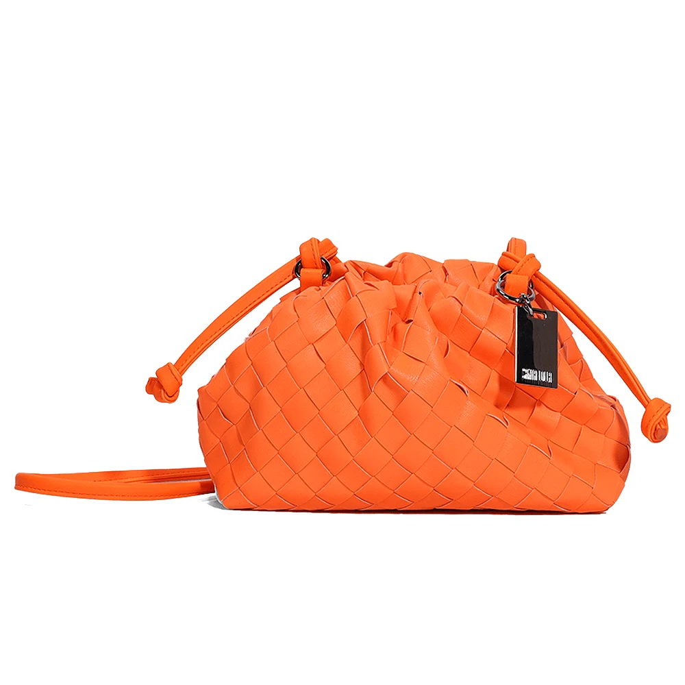 Bolsa Pouch Tressê Tiracolo Pequena de Couro Floater Laranja Neon - vista 5 de 5