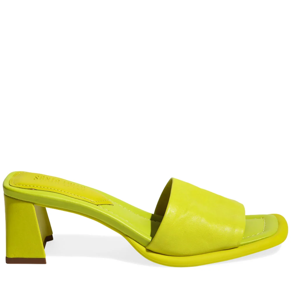 Mule Couro Nobre Soft Limão - vista 1 de 3